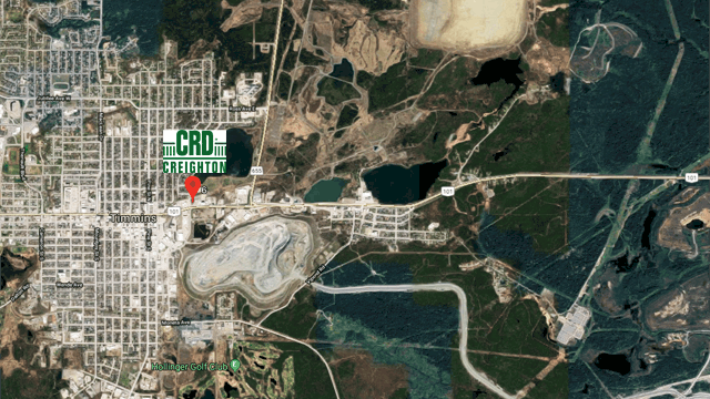 Satellite map of Timmins location of CRD