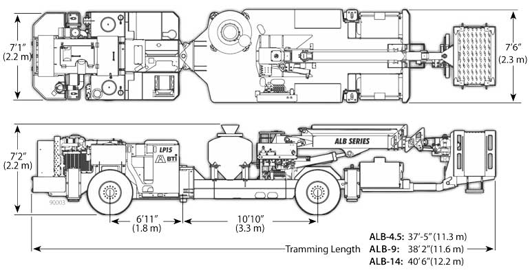 diagram drawing of ALB Series ANFO Loaders