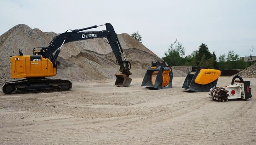 multiple excavator attachments