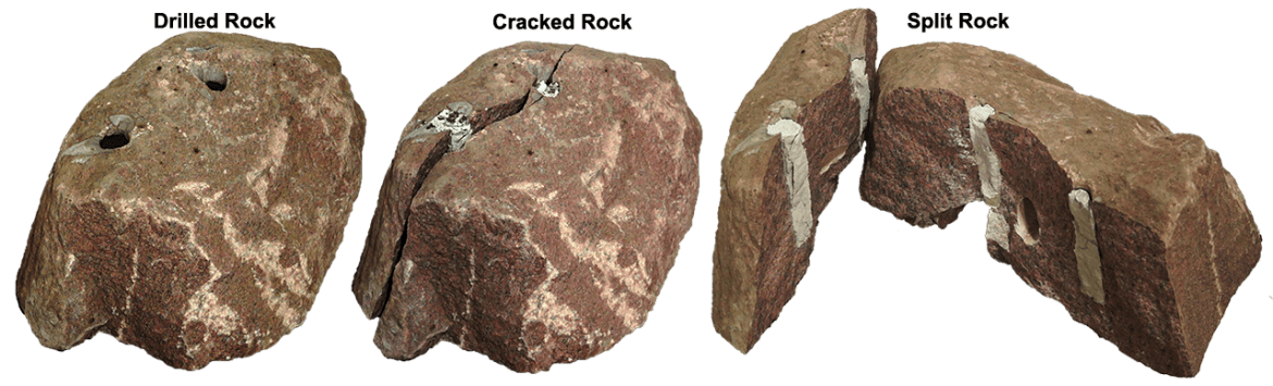 Drilled, Crack and Split Rock