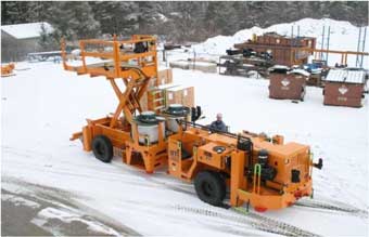 ALB Series ANFO Loader working in the snow